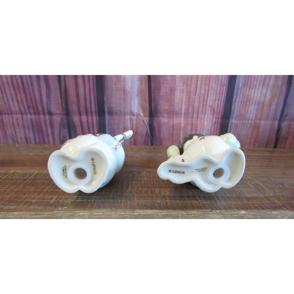 Lenox Happy Holly Days Snowmen Salt & Pepper Shaker Set Porcelain Christmascore - Picture 7 of 7